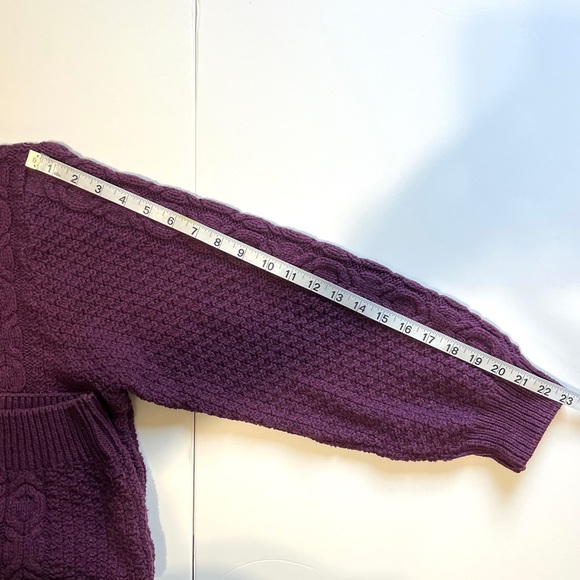 Parkhurst Rich Plum XL Chunky Cable Knit Sweater Colourful Purple Modern Chic - Picture 10 of 10